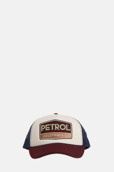 Multikleurige pet van Petrol Industries, van achteren gezien, met mesh en verstelbandje.