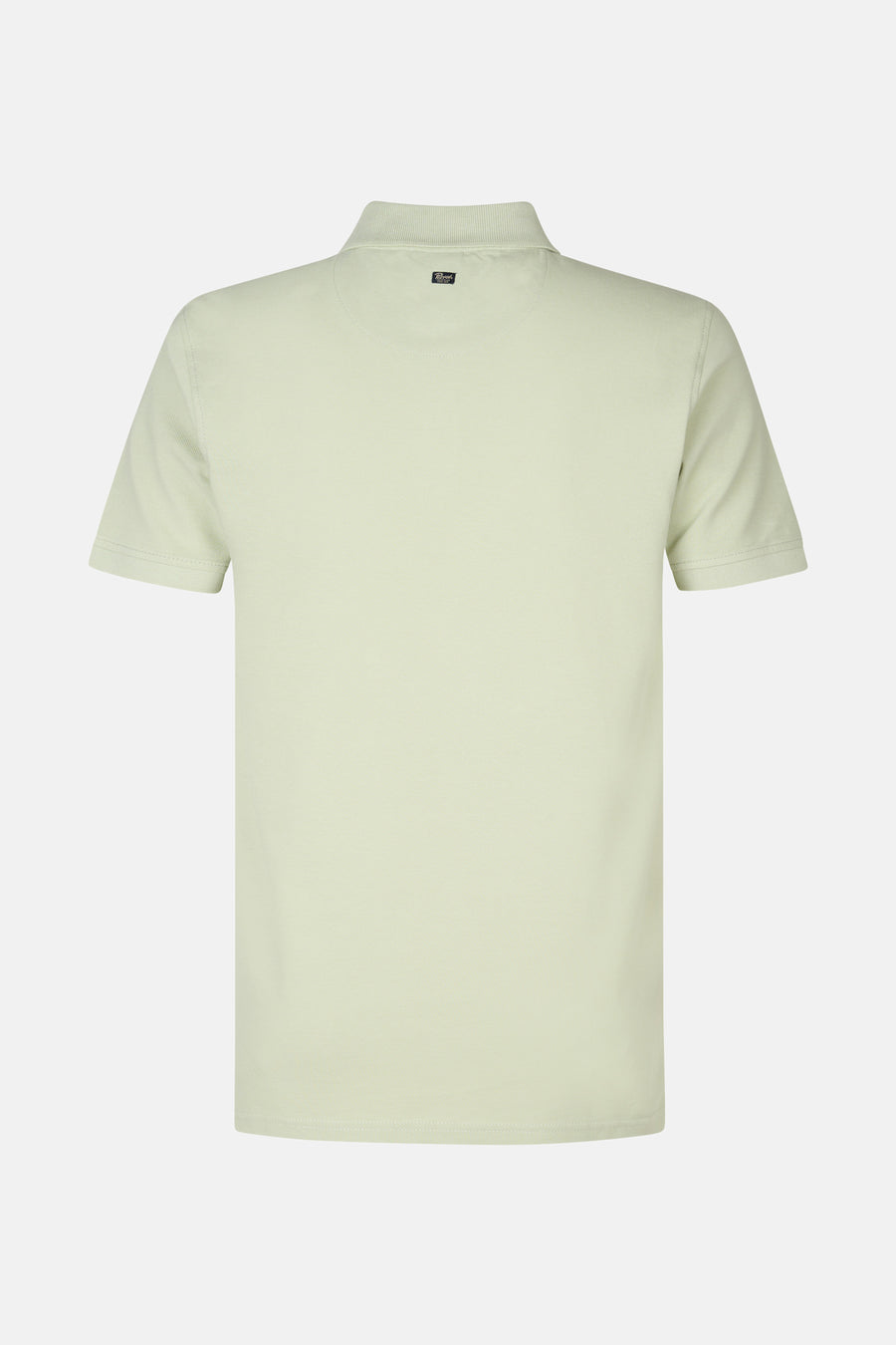 Groen poloshirt met korte mouwen van Petrol Industries, achterzicht, met een geribde kraag.
