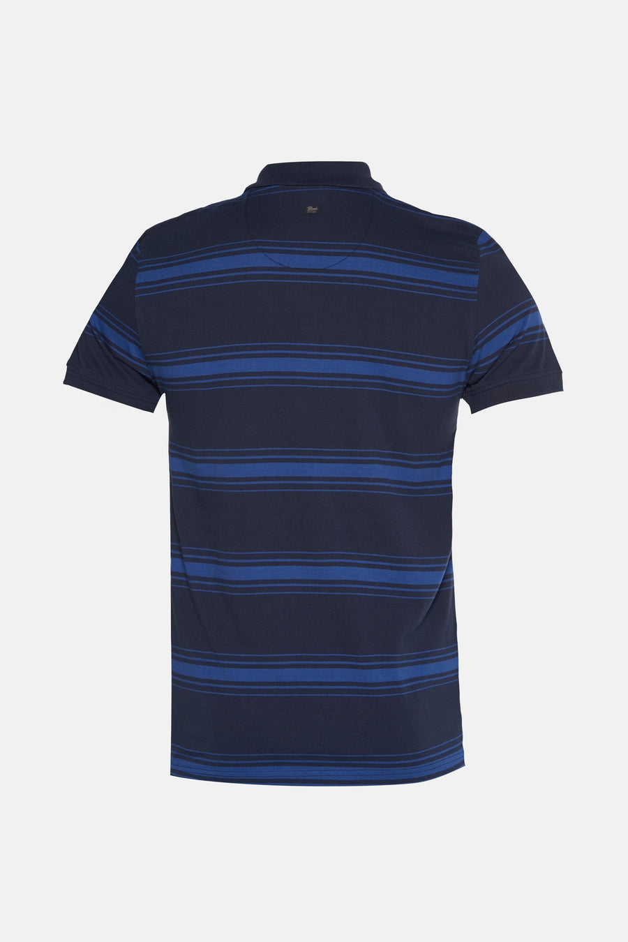 Blauw gestreept poloshirt, van Petrol Industries, met korte mouwen en klassieke kraag.