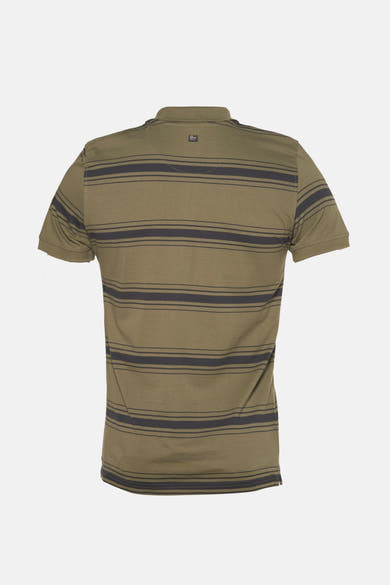 Gestreepte poloshirt met lange mouwen van Petrol Industries, achterzicht.
