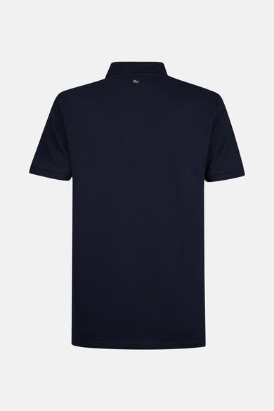Polo met korte mouwen in donkerblauw van Petrol Industries, met een klassieke kraag en korte mouwen.