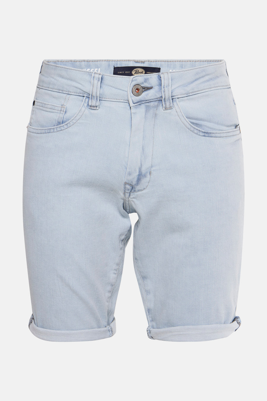 Short en jean bleu clair de Petrol Industries, avec fermeture boutonnée et passants de ceinture.