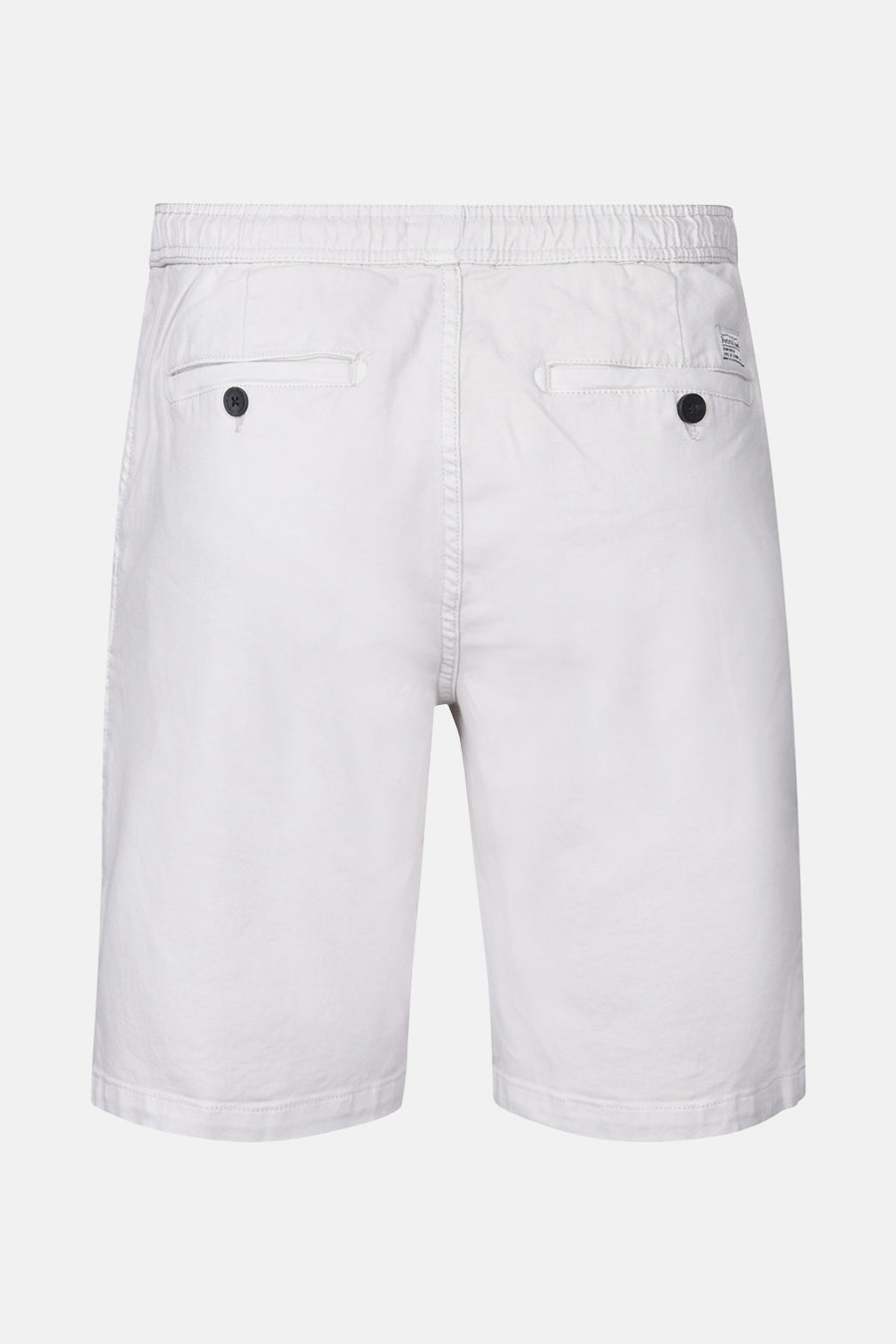 Korte beige short van Petrol Industries, met knoopzakken aan de achterkant en elastische tailleband.