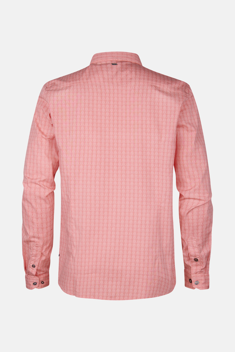 Chemise à manches longues rose de Petrol Industries avec motif géométrique et fermeture boutonnée.