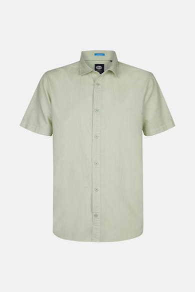 Chemise à manches courtes verte de Petrol Industries, unie avec une texture subtile.