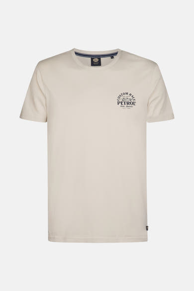 T-shirt beige met Petrol Industries, met een print op de borst.