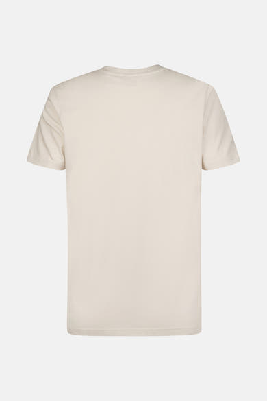 Beige t-shirt met korte mouwen van Petrol Industries, rugweergave, eenvoudig en ontspannen.