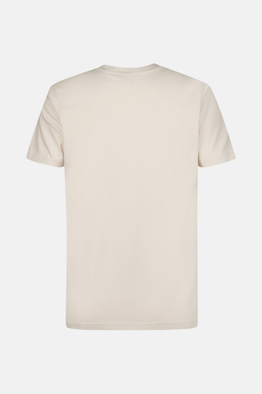 Beige t-shirt met korte mouwen van Petrol Industries, rugweergave, eenvoudig en ontspannen.