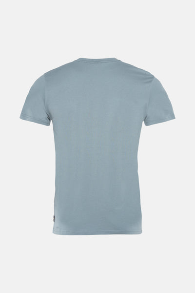 Blauwe korte mouw T-shirt van Petrol Industries, eenvoudig met een klassieke pasvorm, gezien van achter.