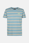 Blauw gestreept T-shirt van Petrol Industries®, met logo opdruk aan de voorkant.