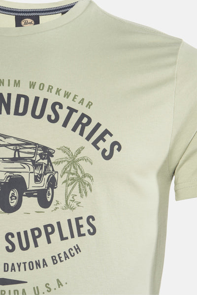 T-shirt Petrol Industriesches Industries, met, met met print print print im eenprint enterh palm palmiers.