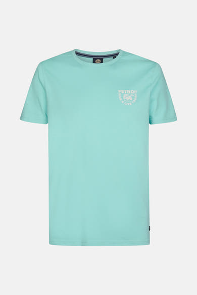 Blauwe korte mouw T-shirt van Petrol Industries®, met een grafisch print op de borst.