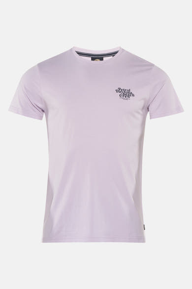 Paars T-shirt met korte mouwen van Petrol Industries, met decoratieve tekstprint op de voorkant.
