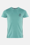 T-shirt à manches courtes vert de Petrol Industries® avec motif de palmiers sur la poitrine.