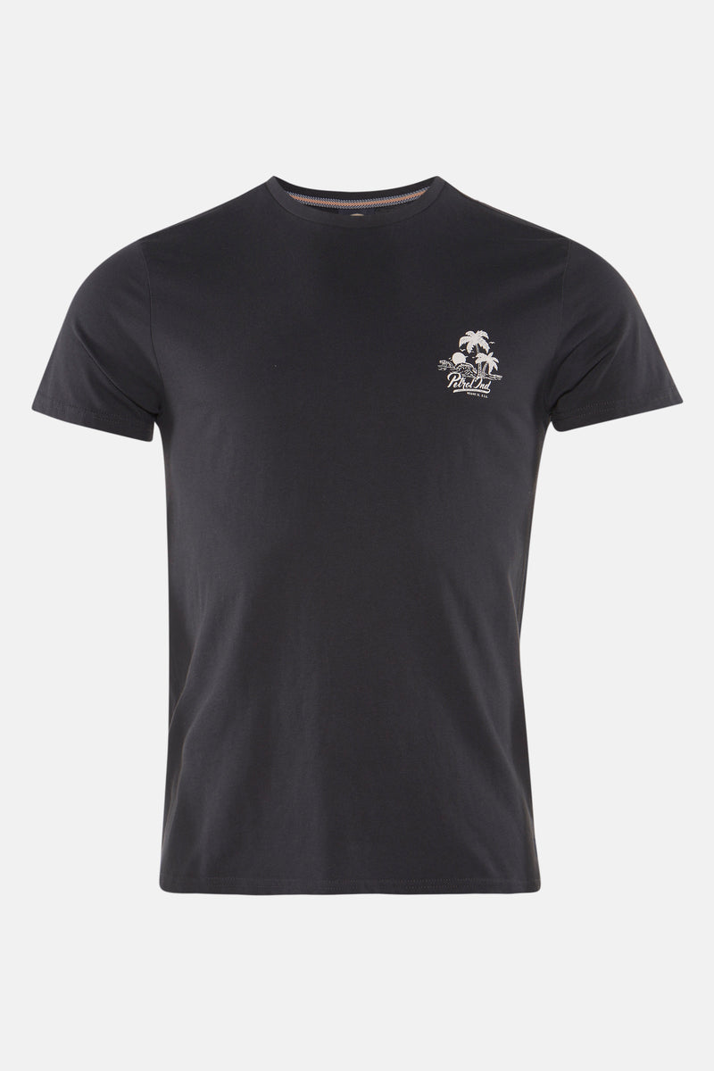 Grijze korte mouw T-shirt van Petrol Industries met een discreet gedrukt patroon.