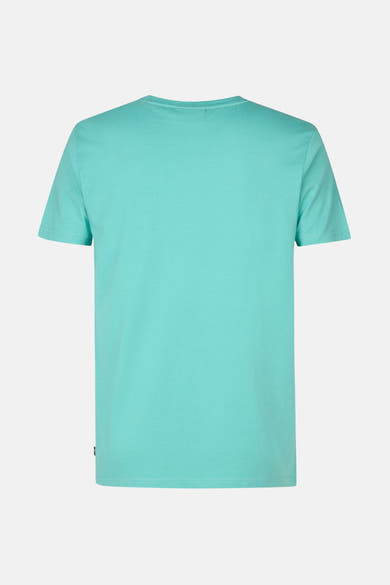 T-shirt vert à manches courtes de Petrol Industries, uni, vu de dos.