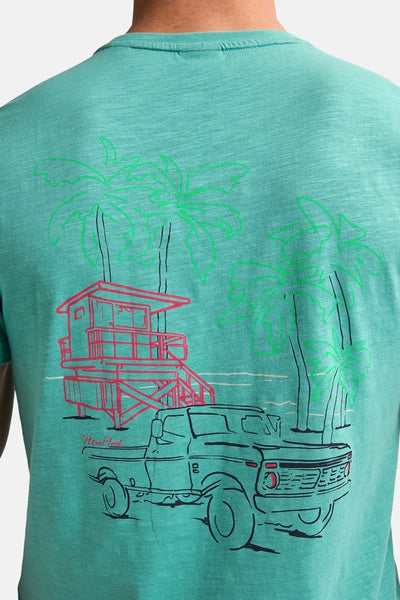 T-shirt turquoise met Petrol Industries Industries Pet Industries im Industries print print print print.image