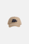 Casquette beige de Petrol Industries, avec logo brodé bleu marine et visière incurvée.