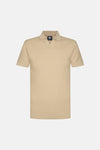 Polo à manches courtes beige de Petrol Industries, en tricot texturé avec col classique.