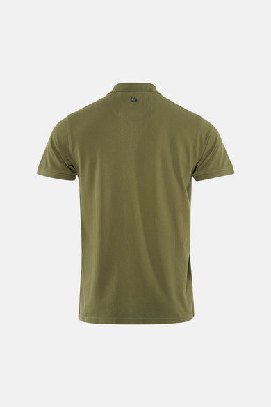 Groen poloshirt met korte mouwen van Petrol Industries, achteraanzicht, in klassiek pique breisel.