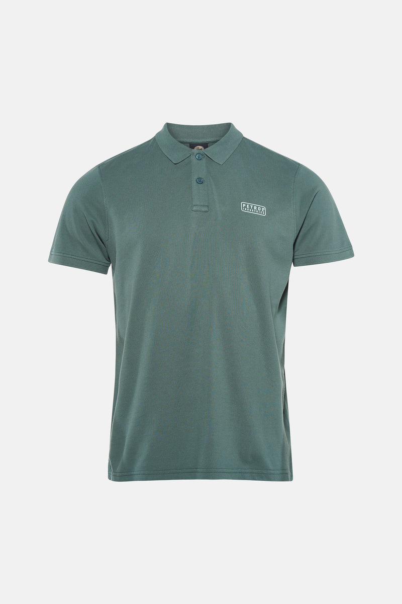 Groen poloshirt met korte mouwen van Petrol Industries®, met een kraag en korte mouwen.