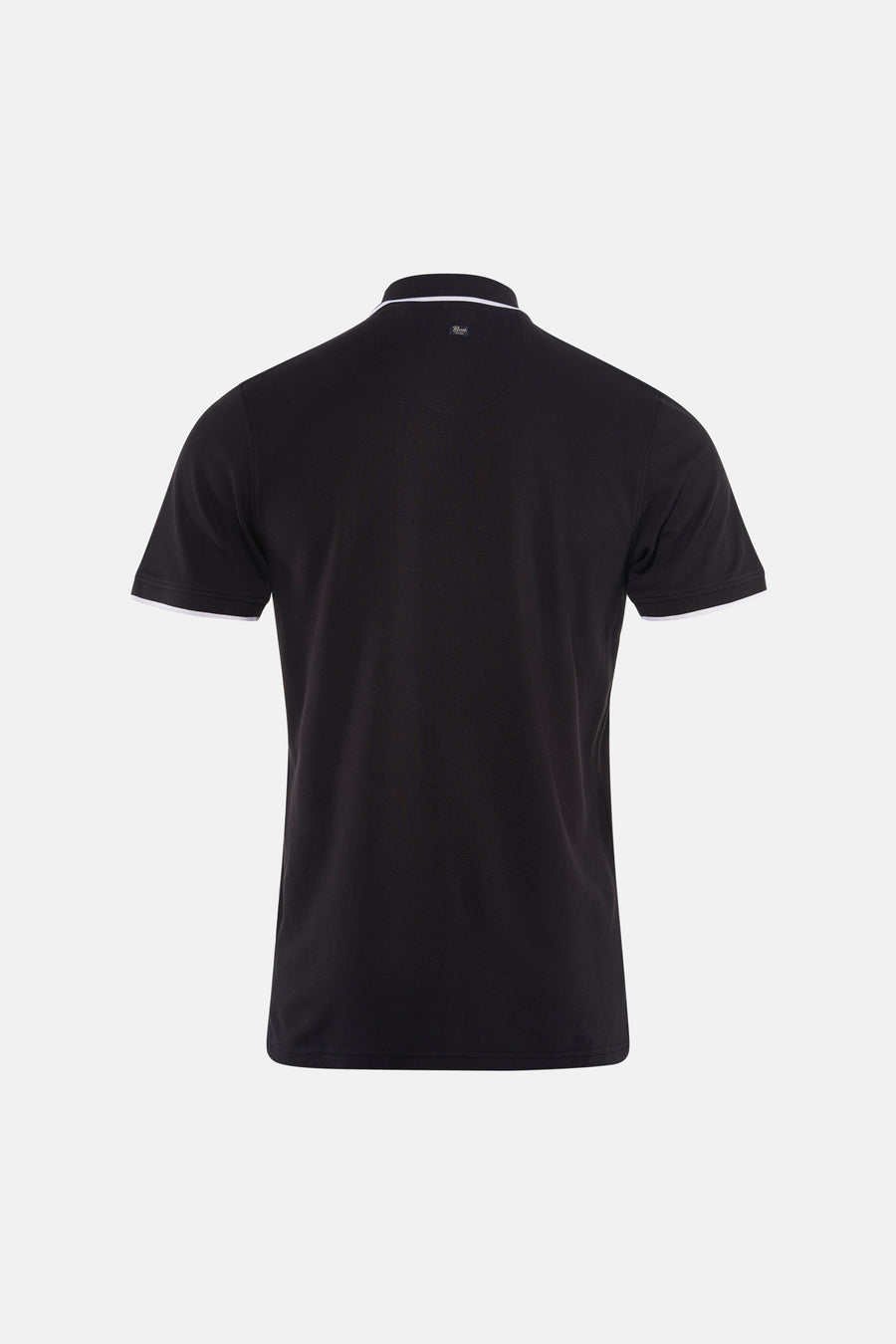 Polo à manches courtes noir de Petrol Industries®, avec finitions blanches au col et aux manches.
