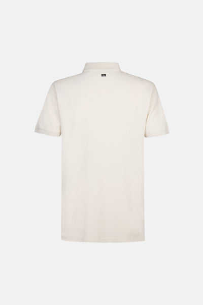 Ecru poloshirt met korte mouwen van Petrol Industries®, achterzijde, met discreet logo detail.