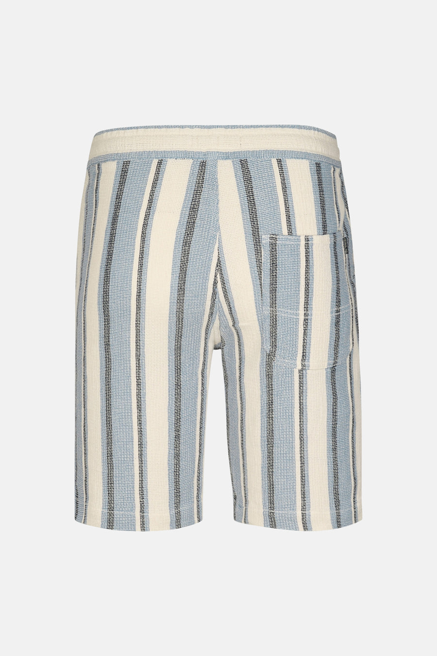 Kort gestreept blauw van Petrol Industries®, met een achterzak en een geweven textuur.