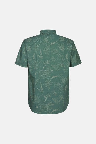 Chemise à manches courtes verte de Petrol Industries®, avec motif de plantes.