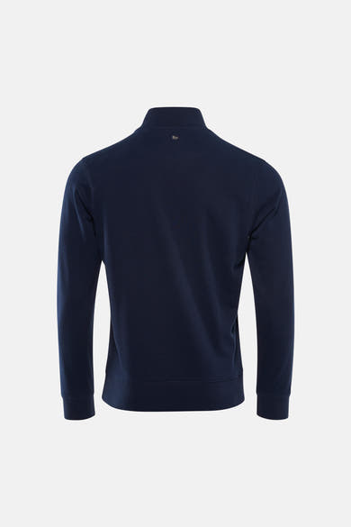 Sweat bleu de Petrol Industries®, vue arrière avec fermeture éclair discrète au col.