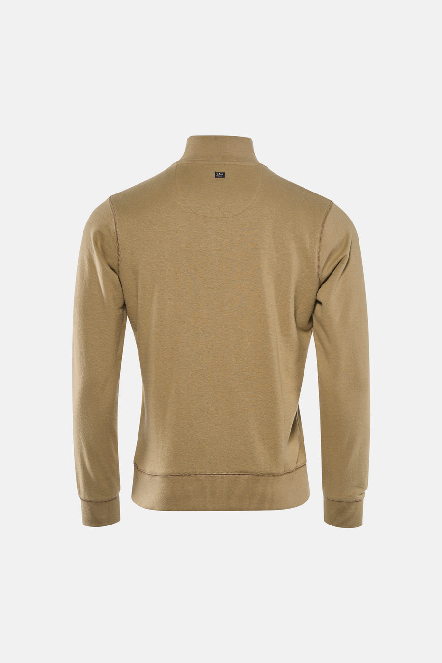 Kaki sweatshirt van Petrol Industries, met opstaande kraag en gemêleerde textuur, achterzijde.