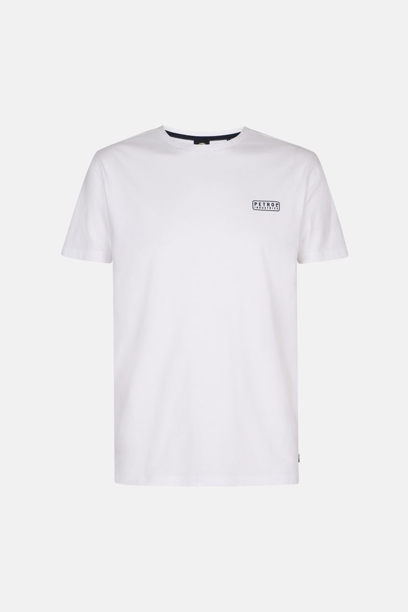 Wit T-shirt met korte mouwen van Petrol Industries, met een klein logo op de borst gedrukt.