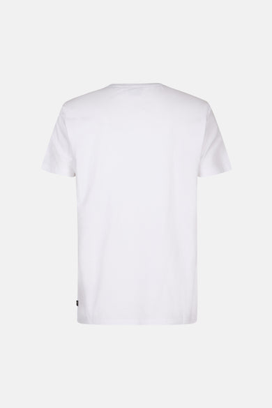 Wit T-shirt met korte mouwen van Petrol Industries, effen en casual, van achteren getoond.