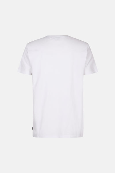 Wit T-shirt met korte mouwen van Petrol Industries, effen en casual, van achteren getoond.