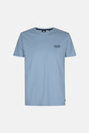 T-shirt bleu à manches courtes de Petrol Industries, avec un petit logo discret sur la poitrine.
