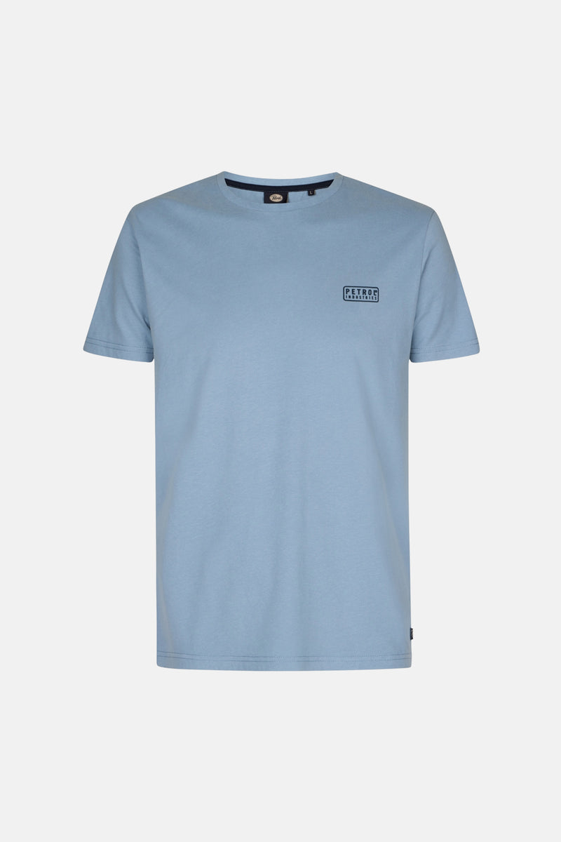 Blauw T-shirt met korte mouwen van Petrol Industries, met een klein discreet logo op de borst.