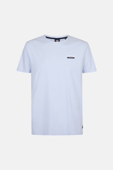 T-shirt à manches courtes bleu de Petrol Industries®, uni, avec un petit logo sur la poitrine.
