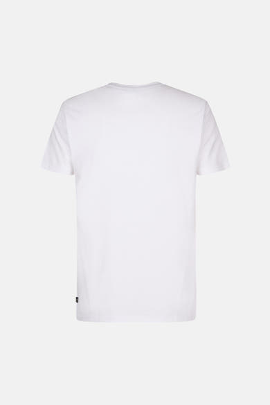 Wit T-shirt met korte mouwen van Petrol Industries, van achteren gezien, met een discreet label aan de zijkant.