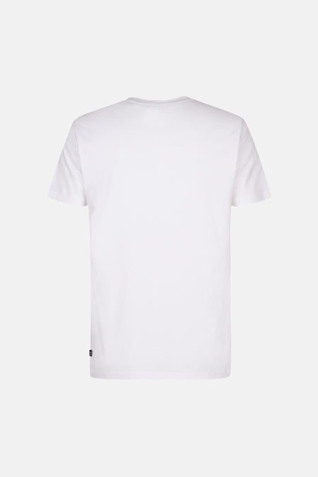 Wit T-shirt met korte mouwen van Petrol Industries, van achteren gezien, met een discreet label aan de zijkant.