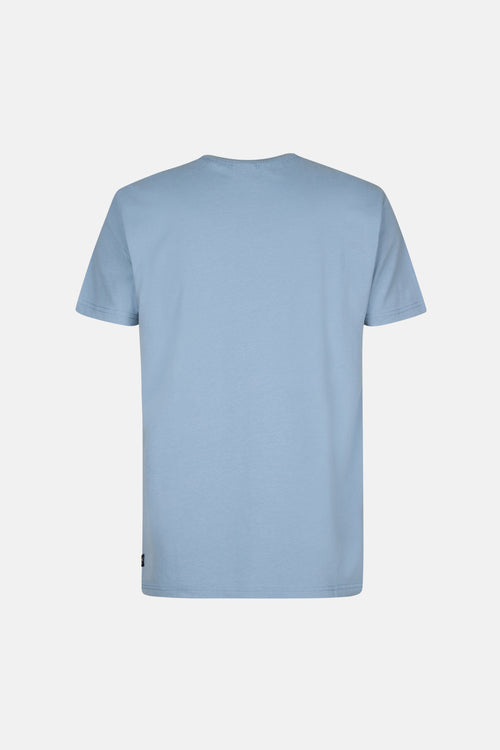 T-shirt bleu à manches courtes de Petrol Industries, vue arrière, simple et décontracté.