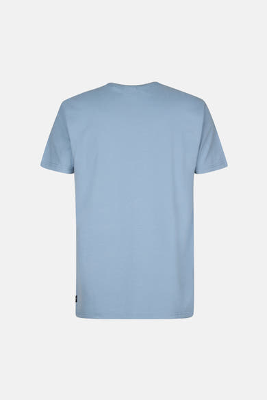 T-shirt bleu à manches courtes de Petrol Industries, vue arrière, simple et décontracté.