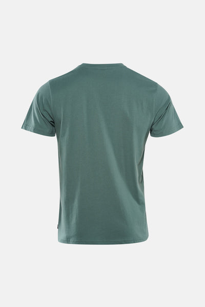Groen T-shirt met korte mouwen van Petrol Industries®, achterkant, effen kleur en gemêleerde textuur.