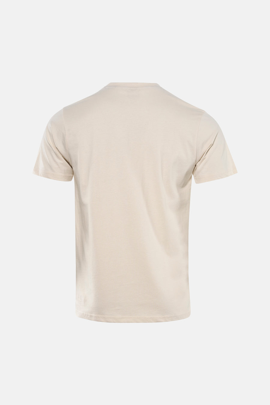 Ecru T-shirt met korte mouwen van Petrol Industries, achterkant op effen lichte achtergrond.