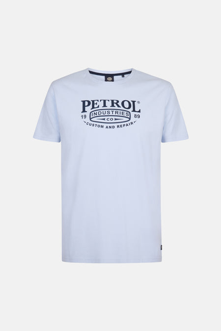 Blauw T-shirt met korte mouwen van Petrol Industries®, met een grafische print op de voorkant.