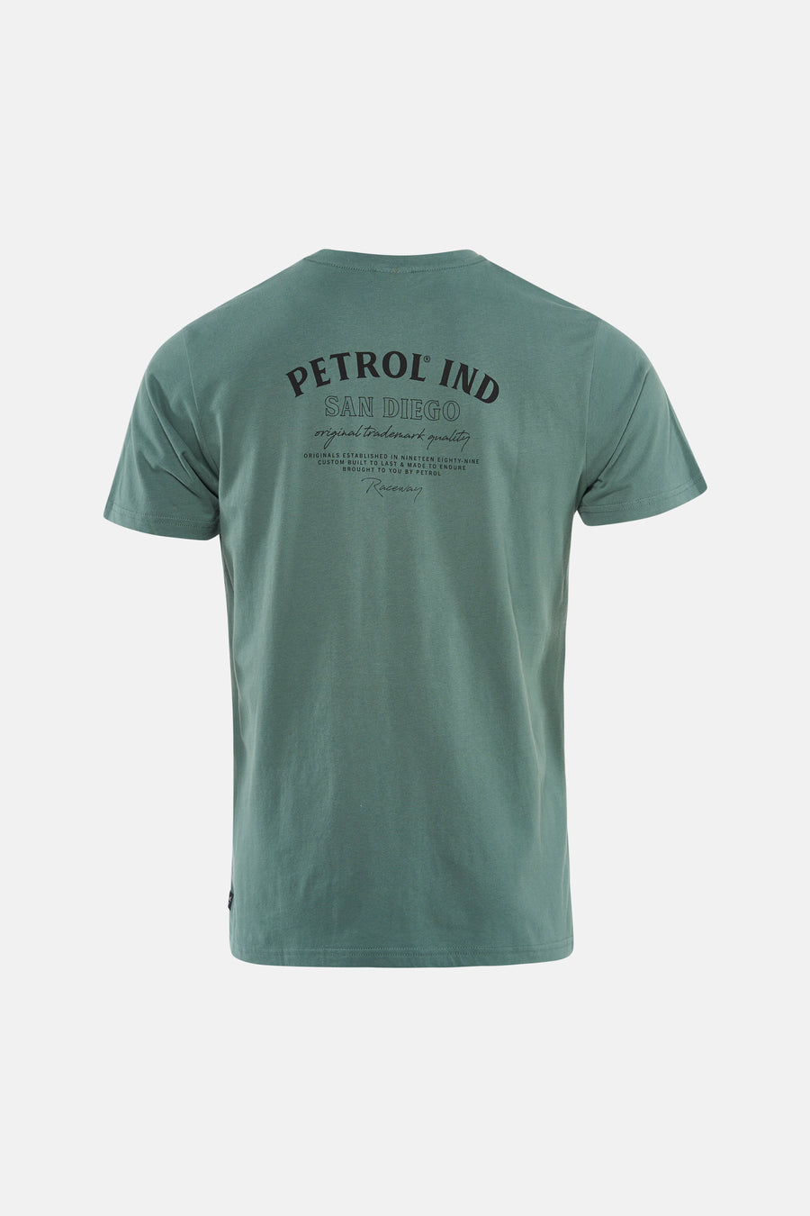 Groen T-shirt met korte mouwen van Petrol Industries®, met een print op de achterkant.