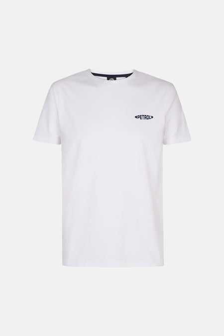 Wit T-shirt met korte mouwen van Petrol Industries, met een discreet logo op de borst.