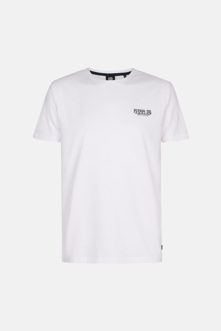 Wit T-shirt met korte mouwen van Petrol Industries met een logo op de borst.