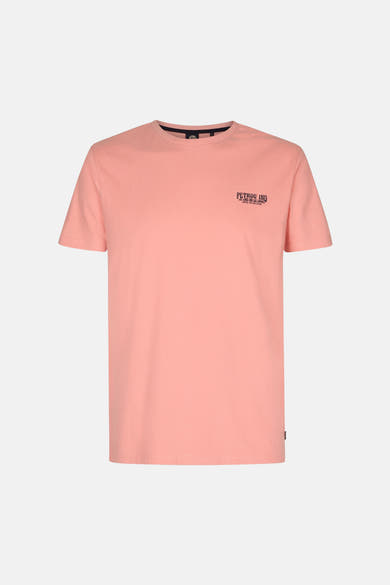 T-shirt rose à manches courtes de Petrol Industries®, avec un petit logo imprimé sur la poitrine.