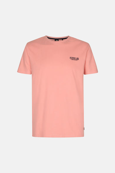 T-shirt rose à manches courtes de Petrol Industries®, avec un petit logo imprimé sur la poitrine.