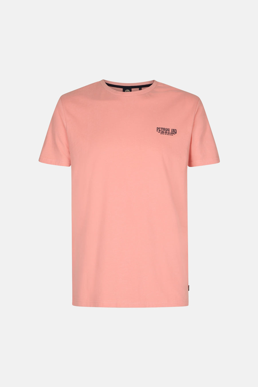 T-shirt rose à manches courtes de Petrol Industries®, avec un petit logo imprimé sur la poitrine.